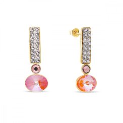 Náušnice oranžové se Swarovski Elements Lingo KGFM4122COGD Orange Glow DeLite