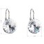 Strieborné náušnice visiace s kryštálmi Swarovski biele okrúhle 31106.1 Krystal