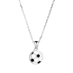 Strieborný náhrdelník s príveskom futbalová lopta 62034