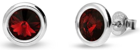 Náušnice červené so Swarovski Elements Tiny Bonbon Studs KR1122SS29SI Siam 6 mm