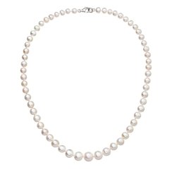 Perlový náhrdelník z odstupňovaných pravých riečnych perál biely 22040.1