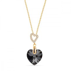 Náhrdelník šedý se Swarovski Elements Amore NCSG622814SN Silver Night