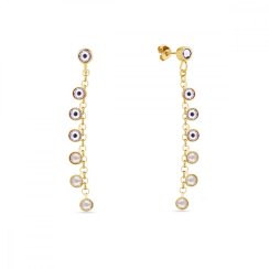 Náušnice béžové se Swarovski Elements Milipedo KCGROLO2038SL Silk