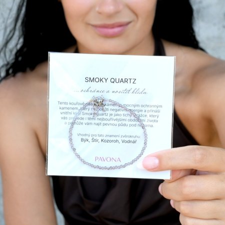 Náramok s pravými smokmi quartz kamene 43055.3 oceľ