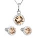 Sada šperkov s kryštálmi Swarovski náušnice, retiazka a prívesok hnedej oranžovej okrúhle 39352.3 Lt. Colorado Topaz