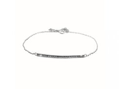 Strieborný náramok s príveskom s kryštálmi Swarovski Elements Číry