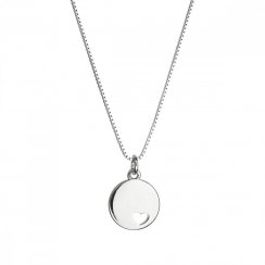 Stříbrný náhrdelník s přívěskem placička se srdíčkem 62006