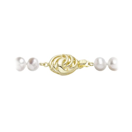 Perlový náramek z říčních perel se zapínáním ze 14 karátového zlata 923001.1/9265A bílý