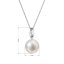 Zlatý 14 karátový náhrdelník bílé zlato s bílou říční perlou 82P00044