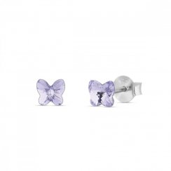 Náušnice fialové sa Swarovski Elements Small Butterfly K47485PL Provence Lavender