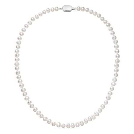 Perlový náhrdelník z riečnych perál so zapínaním z bieleho 14 karátového zlata 822001.1/9269B biely