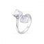 Prsten kostka bílá se Swarovski Elements Cube P48416PC Krystal 6 mm