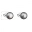 Strieborné náušnice kôstky so šedou riečnou perlou 21042.3 Grey 8 mm