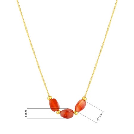 Náhrdelník s červeným achátem 42036.3 ocel