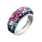 Strieborný prsteň s kryštálmi Swarovski mix farieb modrá ružová 35031.4 Galaxy
