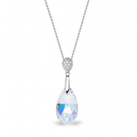 Stříbrný náhrdelník se Swarovski Elements měnivá kapka Dainty Drop N610616AB AB