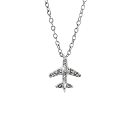 Náhrdelník číry lietadlo s kryštálmi Swarovski Elements Kryštál