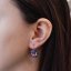 Strieborné náušnice visiace s kryštálmi Swarovski mix farieb okrúhle 31176.4 Galaxy