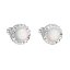 Strieborné náušnice kôstky so syntetickým opálom a krištáľmi Preciosa biele okrúhle 31317.1 White s. Opal
