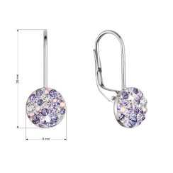 Strieborné náušnice visiace s kryštálmi Swarovski fialové malé 31321.3 violet