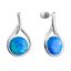 Stříbrné visací náušnice kapky s modrým syntetickým opálem 11336.3 Blue s. Opal
