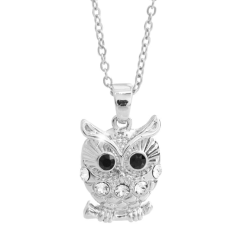Náhrdelník čirý sova s krystaly Swarovski Elements Krystal