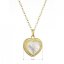 Pozlátený strieborný náhrdelník srdca s perleťovým zirkónom 12058.1 Au plating