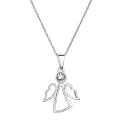 Strieborný náhrdelník biely Anjelik so Swarovski Elements Krystal