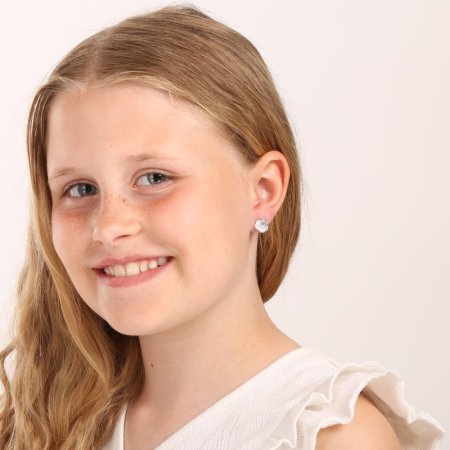 Stříbrné náušnice tlapky s perletí 11519.1 perleť