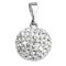 Strieborný prívesok s kryštálmi Swarovski biely okrúhly 34080.1 Krystal