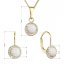 Sada pozlátených šperkov so syntetickým opálom a kryštálmi Preciosa zlaté okrúhle 39160.3 white/jonquil