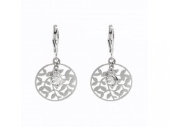 Náušnice vyrezávané lístky so Swarovski Elements Krystal