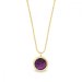 Náhrdelník fialový stříbrný pozlacený se Swarovski Elements Birthday Stone  NBG1122SS29AM Amethyst - Únor