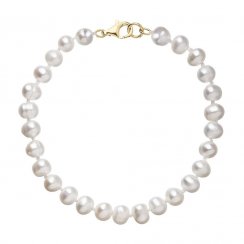 Perlový náramek z říčních perel se zapínáním ze 14 karátového zlata 923001.1/9260 bílý