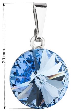 Přívěsek modrý Rivoli se Swarovski Elements Light Sapphire 12 mm
