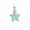 Strieborný prívesok s krištáľmi Preciosa modrá hviezdička 34259.3 Aqua
