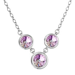 Strieborný náhrdelník so Swarovski kryštálmi fialový guľatý 32033.5 vitrail light