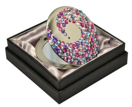 Kosmetické kapesní zrcátko se Swarovski Elements Corals růžovo fialové EL-07.4