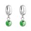 Strieborné visiace náušnice krúžky so Swarovski kryštálom 31300.3 Peridot