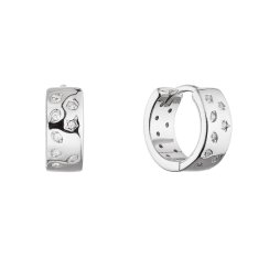 Stříbrné náušnice kruhy se zirkony 11615.1