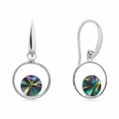 Náušnice dúhové sa Swarovski Elements Fame KWOM1122SS29RD Rainbow Dark