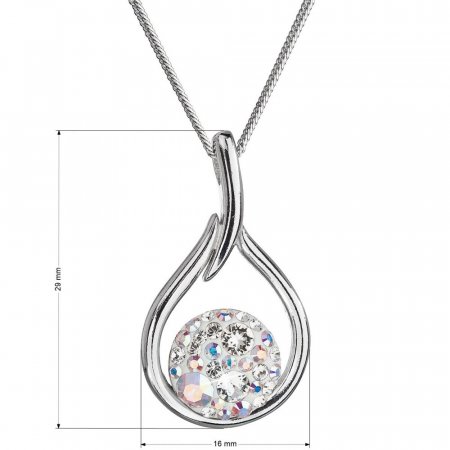 Strieborný náhrdelník so Swarovski kryštálmi menivá kvapka 32075.2 AB