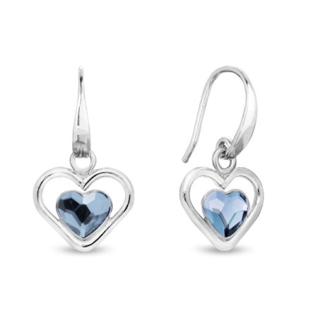 Náušnice modré so Swarovski Elements Sweetheart KWM28086DB Denim Blue