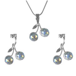 Súprava so Swarovski Elements čerešničky Krystal AB