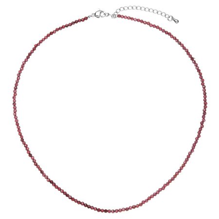 Náhrdelník s pravými garnet kameny 42012.3 ocel