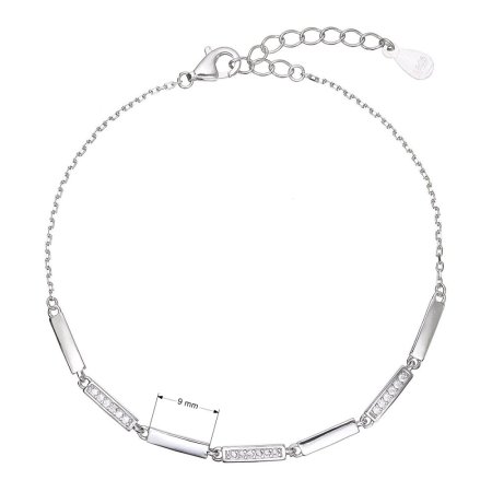 Strieborný náramok obdĺžniky a zirkóny 13080.1 crystal