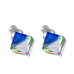 Náušnice se Swarovski Elements kostka Vitrail Medium 8 mm