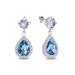Stříbrné náušnice visací s krystaly Swarovski Elements Briselle KCP4320AQC Aqua