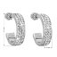 Stříbrné náušnice kruhy s krystaly Swarovski bílý půlkruh 31119.1 Krystal