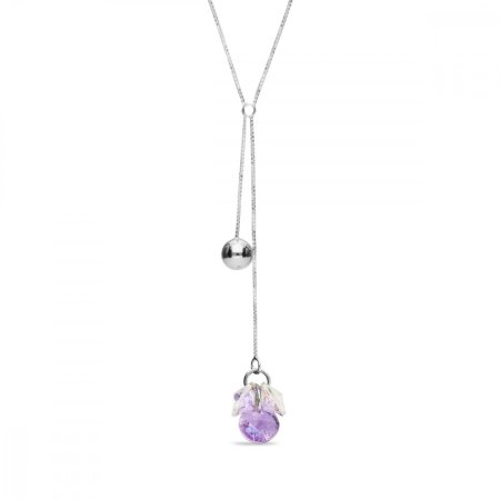 Náhrdelník fialový sa Swarovski Elements Vinber NKL6428ABV AB + Violet